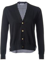 contrast back button down cardigan Astraet