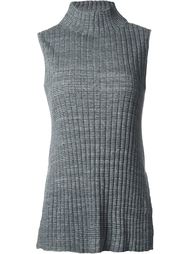 ribbed high neck long fit tank top Astraet