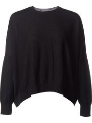 textured contrast shoulder panel batwing jumper Astraet