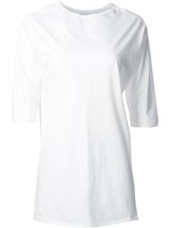 boat neck centre trim detail long fitted T-shirt Astraet