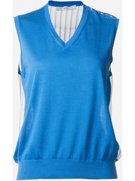 shoulder button detail contrast back tank top Astraet