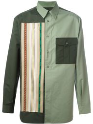 striped appliqué colour block shirt  Ports 1961