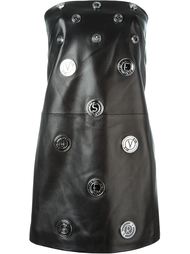 logo stud strapless dress Versus