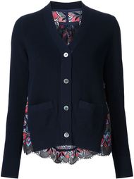 embroidered panel cardigan Sacai