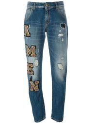 джинсы с декорированными заплатками Amen