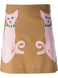 embroidered cat A-line skirt  Vivetta