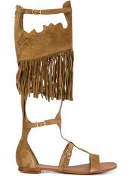 fringed strappy 'Margot' gladiator sandals Ash
