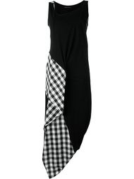 gingham panel asymmetric dress  Yohji Yamamoto