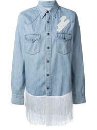 fringed longsleeved denim shirt  Forte Couture