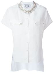 embellished collar short sleeve shirt  Forte Couture