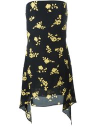 floral print strapless dress Versus