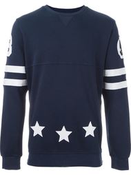 contrast patched varsity sweatshirt Hydrogen