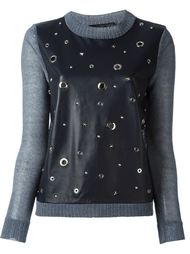 knit sleeve studded top Drome