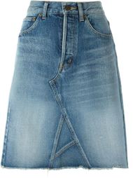 джинсовая юбка А-силуэта Saint Laurent