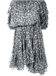 Off-Shoulder Leopard Print Silk Dress Faith Connexion