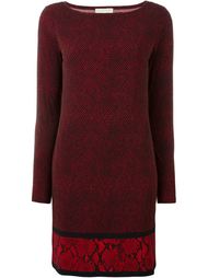 snakeskin effect contrast hem panel textured dress Michael Michael Kors