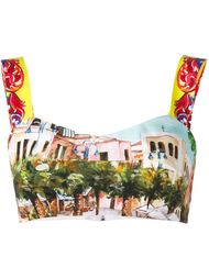 Panoramic Printed Bralet Top Dolce &amp;amp; Gabbana