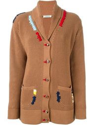 embroidered shawl neck cardigan Nina Ricci