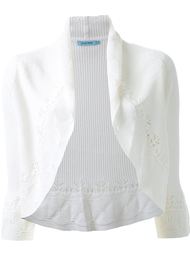 ribbed lace detail cropped cardigan Guild Prime