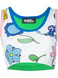 floral print cropped sleeveless tank top Jeremy Scott