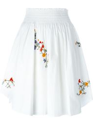 embroidered floral detail pleated skirt Tory Burch