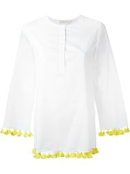 tassel hem button down blouse Tory Burch