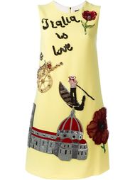 платье-шифт с вышивкой 'Italy' Dolce &amp;amp; Gabbana