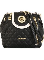 стеганая сумка на плечо с контрастной окантовкой Love Moschino
