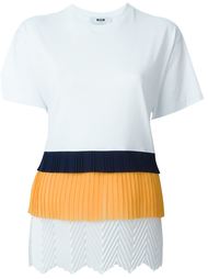 футболка с плиссированным подолом MSGM