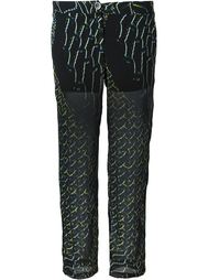 semi sheer printed cropped trousers Lala Berlin