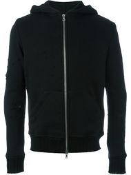 destroyed zipped hoodie Amiri