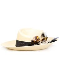 'Rose' feathered tulle accent hat Maison Michel