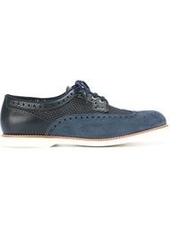 двухцветные туфли броги Santoni