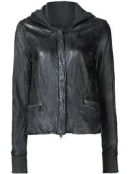 worn effect hooded jacket Giorgio Brato