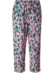 abstract printed cropped trousers Marni