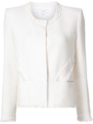 striped fringe detail cropped jacket Iro