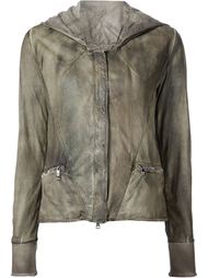 worn effect hooded jacket Giorgio Brato