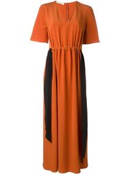 contrast tie pleated dress Cédric Charlier