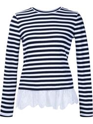 lace hem striped top Natasha Zinko