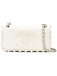 средняя сумка на плечо с жемчужными деталями Chanel Vintage