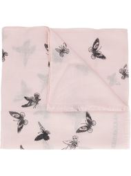 butterfly embroidered scarf Alexander McQueen