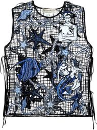 сетчатый топ с вышивкой  Emilio Pucci