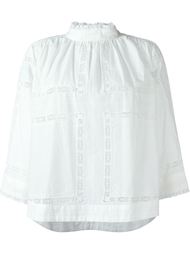 mock neck blouse Sea