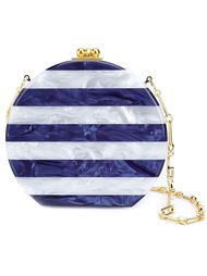 'Oscar' striped snap closure round clutch bag Edie Parker