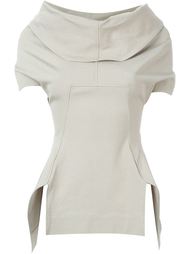 draped collar top Rick Owens