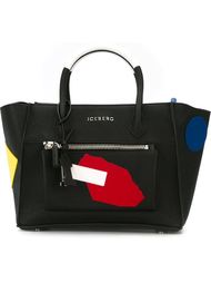 geometric patch diamond tote bag Iceberg