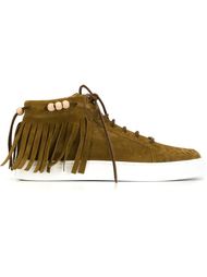 fringed hi top lace up sneakers Louis Leeman