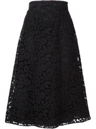 кружевная юбка с цветочным рисунком Saint Laurent