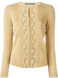 lace placket cardigan Alberta Ferretti