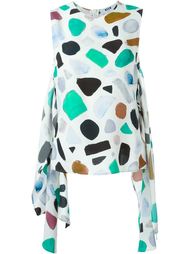 printed front tie tank top MSGM
